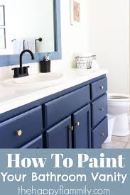 How To Paint A Bathroom Vanity In 2020 Simple Bathroom Remodel Painting Bathroom Black And Gold Bathroom