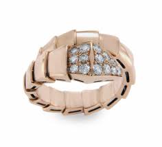 Auth Bvlgari Bulgari Serpenti 18k Rose Gold Diamond Snake Ring Size 6 7 5 U35 Diamond Rings Rings Diamond