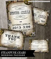 Steampunk Wedding Stationary Rsvp Invitation Thank You Save Etsy Steampunk Wedding Steampunk Wedding Invitation Wedding Stationary