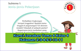 Kunci Jawaban Buku Siswa Tema 4 Kelas 4 Subtema 1 Halaman 2 3 4 5 7 8 10 11 Gawe Kami