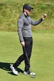 Rory Mcilroy Wearing Nike Flex Knit Half Zip Golf Shirt In Black Black Flat Silver Nike Classic 99 Fitted Golf Hat Golf Outfit Mens Golf Fashion Golf Fashion