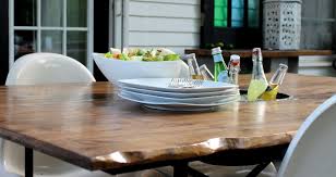 The large contemporary dunton custom walnut slab dining table has mostly straight edges with a 2′ section of live edge on one side. Diy Live Edge Wood Projects For Your Home