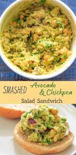 Smashed Avocado Chickpea Salad Sandwich Recipe Vegan Recipes Vegetarian Recipes Easy Recipes