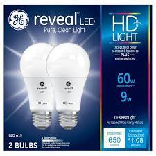 Use ge led general purpose light in table lamps, sconces and open fixtures to replace 60w incandescent bulbs. General Electric 2pk 60w A19 Led Light Bulb White Target