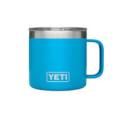 Yeti Rambler 14 Oz Stainless Steel Vacuum Insulated Mug With Lid Tahoe Blue All4hiking Com Insulated Mugs Mugs Vacuum Insulated
