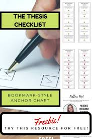 The Thesis Statement Checklist Bookmark Style Thesis Statement Anchor Chart In 2020 Thesis Statement Ap Language And Composition Ap Language