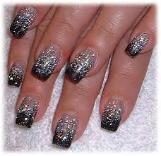 Black And Silver Ombre Nail Designs Acrylic Nails Glittery Nails Glitter Nail Art Nail Designs