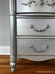 How To Paint Furniture With The Best Silver Metallic Paint Metallic Painted Furniture Silver Furniture Silver Painted Furniture