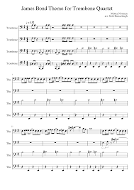 Learn james bond theme faster with songsterr plus plan! James Bond Theme For Trombone Quartet Sheet Music For Trombone Brass Quartet Musescore Com
