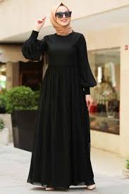 Nayla Collection Balon Kollu Siyah Tesettur Elbise 3874s Tesetturisland Com 2020 Elbise Modelleri Elbise Basortusu Modasi