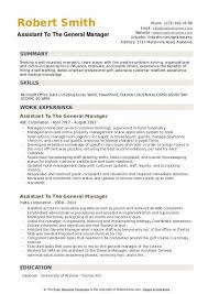 Maybe you would like to learn more about one of these? Assistant To The General Manager Resume Samples Qwikresume