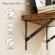 SUPERJARE Wall Mounted Floating Bowls Set of 2 Wide Display LEDs 12 Inch  Deep, Large Storage Rack for Room/Kitchen/Office