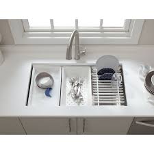 Avoid countertop clutter, reduce messes, and lengthen the lifespan of cleaning supplies with kitchen sink accessories from bedbathandbeyond.com. Kohler Prolific 33 X 17 3 4 X 10 15 16 Undermount Single Bowl Kitchen Sink With Accessories K 5540 Na Overstock 22736752