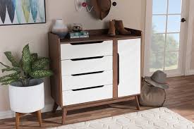 Fully customizable and guaranteed for life! Baxton Studio Brighton Mid Century Modern White Walnut Wood Storage Shoe Cabinet Brighton Walnut White Shoe Cabinet