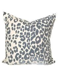 Schumacher Iconic Leopard Pillow Cover In Sky Blue Animal Print Decorative Pillow Throw Pillow Accent Pi Leopard Pillows Animal Print Pillows Throw Pillows