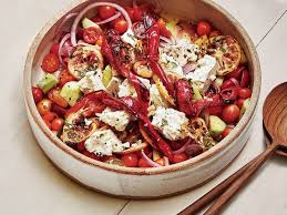 New And Improved Greek Salad Bon Appetit Recipe Greek Salad Recipes Greek Salad Stuffed Peppers