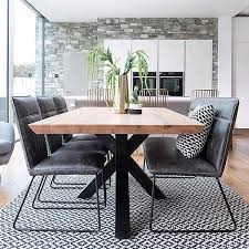 Rocco Industrial Rustic Oak Spider Leg Dining Table Dining Room Industrial Dining Table Black Industrial Wood Dining Table