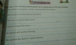 It is colder and wetter in the north of germany. Replace Each Of The Following Adverb Phrases By An Adverb Clause Of The Same Meaning English Sentence And Phrase 14096801 Meritnation Com