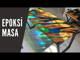 Epoksi Masa Recine Sanat Yesil Ve Mavinin Guzelligi Youtube In 2020 Epoxy Resin Art Art Table Resin Art