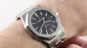 Ap royal oak offshore novelty 44mm titanium watch ceramic bezel 26400io.oo.a004ca.01. Audemars Piguet Royal Oak Black Dial 15400st Oo 1220s Luxury Watch Review Youtube