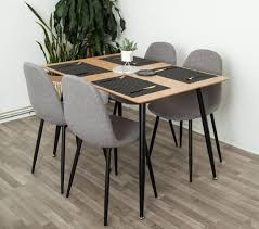 Modern Rectangle Dining Table Naif Oak Veneer Dining Table Solid Black Metal Legs For Rectangle Dining Table Dining Table Black Modern Rectangle Dining Tables