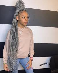 Black And Grey Bohemian Box Braids Dejjjdolls On Instagram Grey Boho Locs Hip Length 6 March Bookings Open In 2020 Faux Locs Hairstyles Black Girl Braided Hairstyles Human Braiding Hair