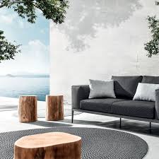 A rustic log coffee table. Gloster Natural Teak Stool Side Table Luxury Outdoor Living