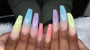 Plus new brushes eeeekkk ! Acrylic Nails Tutorial Pastel Color Acrylic Ombre Ombre Nails Youtube