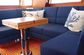 How To Choose Interior And Upholstery Fabric Marine Fabricator Yacht Interior Design Boat Interior Design Boat Interior