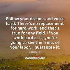 Passing a difficult exam after intense studying is an example of a person enjoying the fruits of their labor. Seth Rollins Quotes Idlehearts