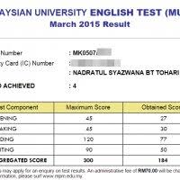 Duration weighting 30 minutes 15. Check Result Muet 2015