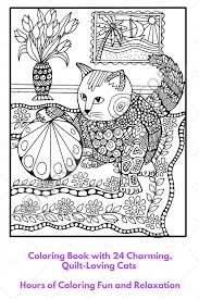 This downloadable pdf includes 10 exclusive quilt coloring pages to print. 24 Coloring Pages Featuring Beautifully Intricate Cats And The Quilts They Love Creative Relaxation At Its Best For Both Adul Book Quilt Quilts Coloring Books