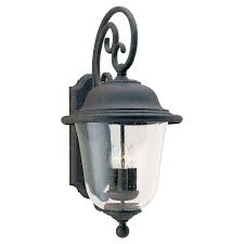 Sea Gull Lighting Trafalgar 2 Light Oxidized Bronze Outdoor 18 In Wall Lantern Sconce 8460 46 The Home Depot