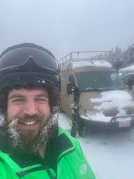 Happy patch of ice floating down the river.