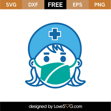 Download Free Female Nurse With Mask Svg Cut File Lovesvg Com