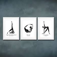 Yoga Posture Print Set Of 3 Large Black And White Yoga Wall Etsy Yoga Wall Art Yoga Room Decor Yoga Art