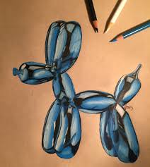 Drawing Of A Balloon Dog In Prismacolor Pencils Art Tutorials Drawing Dog Art Projects Drawings