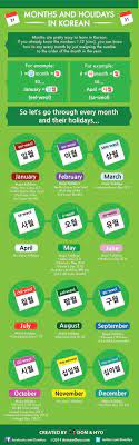Educational Infographic Know Your Korean Months Holidays With This Simple Infographic Korean Words Learn Korean Korean Language