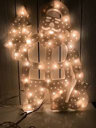 Vintage Wall Hanging Santa Christmas Tree Lights Up Stars Glistening Mold 15 U Christmas Tree Light Up Christmas Hanging Decorations Christmas Wall Hangings