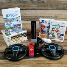 Black Nintendo Wii Sports Resort Mario Kart Console Bundle Motion Plus 10 Games Nintendoswitch Nintendo Switch Nintendo Wii Console Mario Kart Wii Console