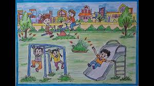Maybe you would like to learn more about one of these? How To Draw Scenery Of Children S Play In The Park Step By Step L Simple Park Scene In Easy Way Youtube