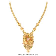 22k Gold Floral Necklace Design From Thangamayil South India Jewels Gold Necklace Designs Gold Fashion Necklace Bridal Gold Jewellery