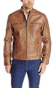 Cole Haan Signature Men S Washed Goat Ski Moto Leather Jacket Cognac X Large Cole Haan Signature Men S Oute Leather Jacket Leather Moto Jacket Mens Jackets