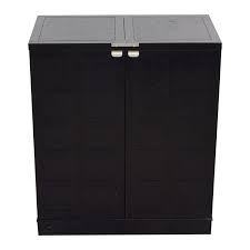 Steamer bar cabinet in bar cabinets | crate and barrel. 83 Off Crate Barrel Crate Barrel Black Steamer Bar Cabinet Storage