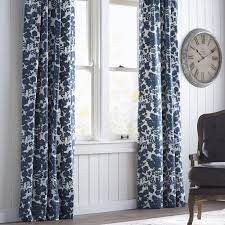 Olmeda Blue Printed Floral Room Darkening Thermal Rod Pocket Single Curtain Panel Curtains Living Room Panel Curtains French Country Living Room