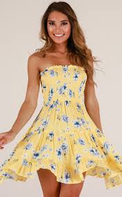 Maybe you would like to learn more about one of these? Deep Dive Dress In Yellow Floral Showpo