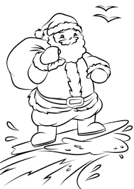 One thing i know is it's terrific. Santa Surfing Coloring Page Free Print 158293 Png Images Pngio