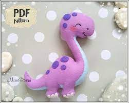 Felt Pattern Dinosaur Easy Pdf Pattern Dinosaur Felt Sewing Etsy Felt Crafts Diy Felt Ornaments Patterns Felt Pattern