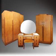 Original hardware, good color, finish and age. Birds Eye Maple Art Deco Bedroom Suite By Caplans Compactum Cabinets Dressing Table Vinterior