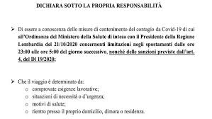 Resta il divieto di andare a trovare i congiunti che abitino in regioni diverse. Il Modulo Per L Autocertificazione Degli Spostamenti Notturni In Regione Lombardia